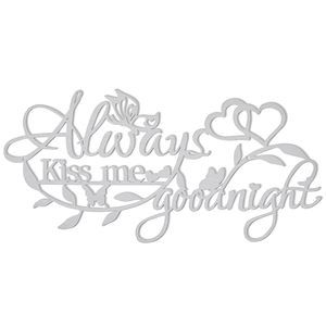 Always Kiss Me Goodnight Wall Sign Home Decor, Metal Sign With Love Heart Wall🥺